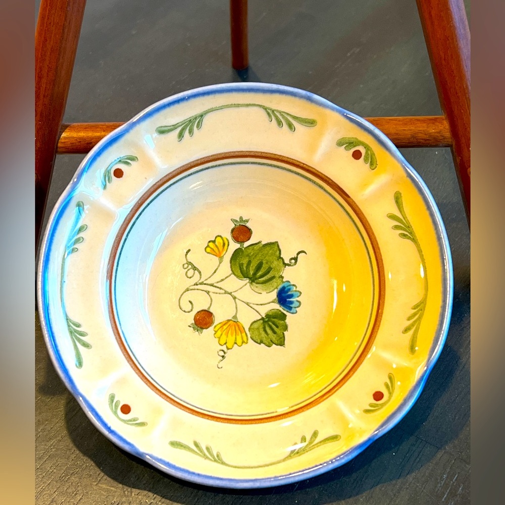 Metlox Vernon Ware "GIGI" Fruit Bowls Blue Trim. 2 Available.